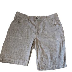 Women's Gingham Plaid Black And White Bermuda Shorts Size Medium